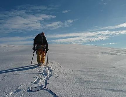 Joshua Jakabosky, owner of Old Craft Carpentry, out in the mountains